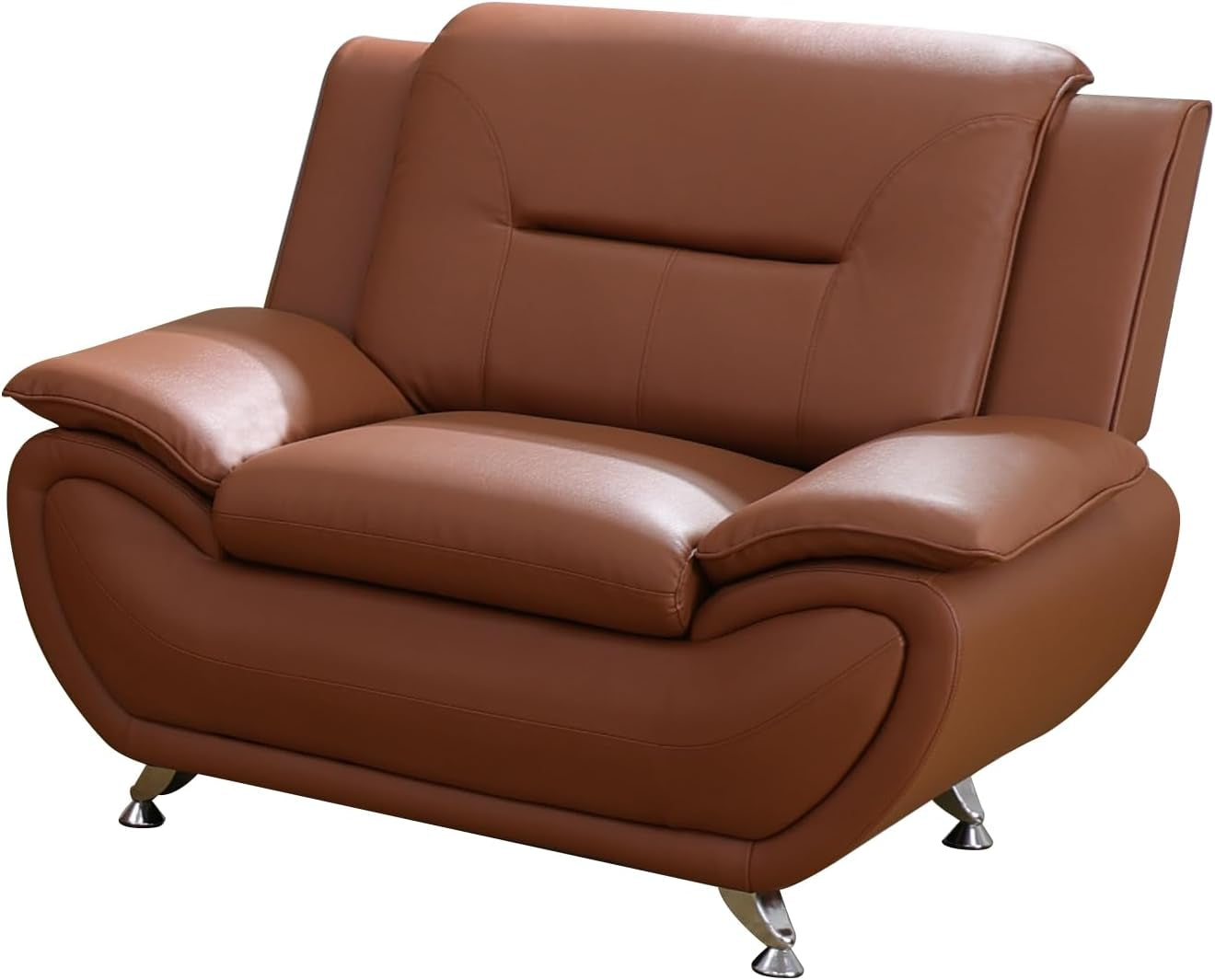 Orange Leather Sofa For Living Room With Minimalist Design