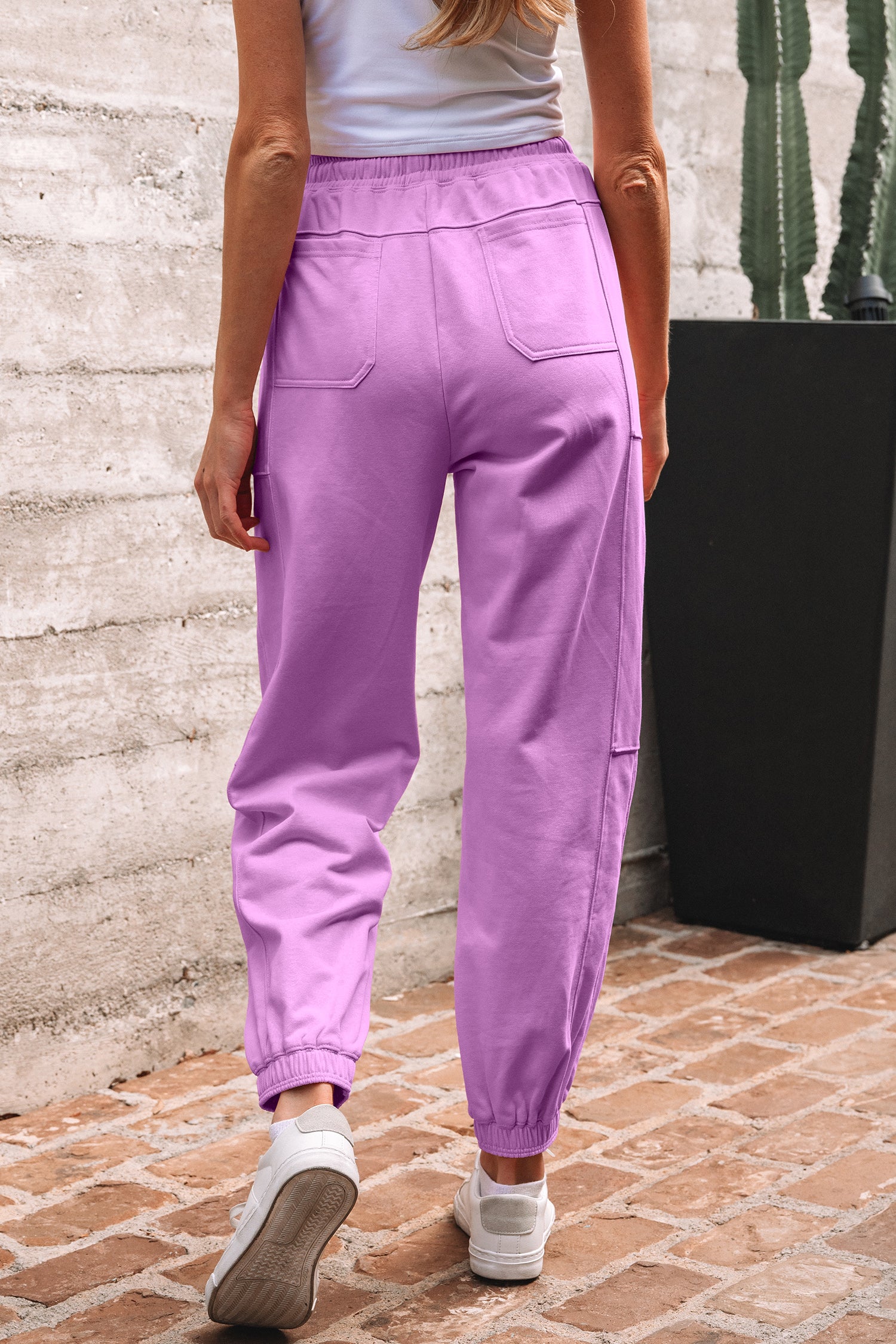 Light Pink Drawstring Jogger Pants