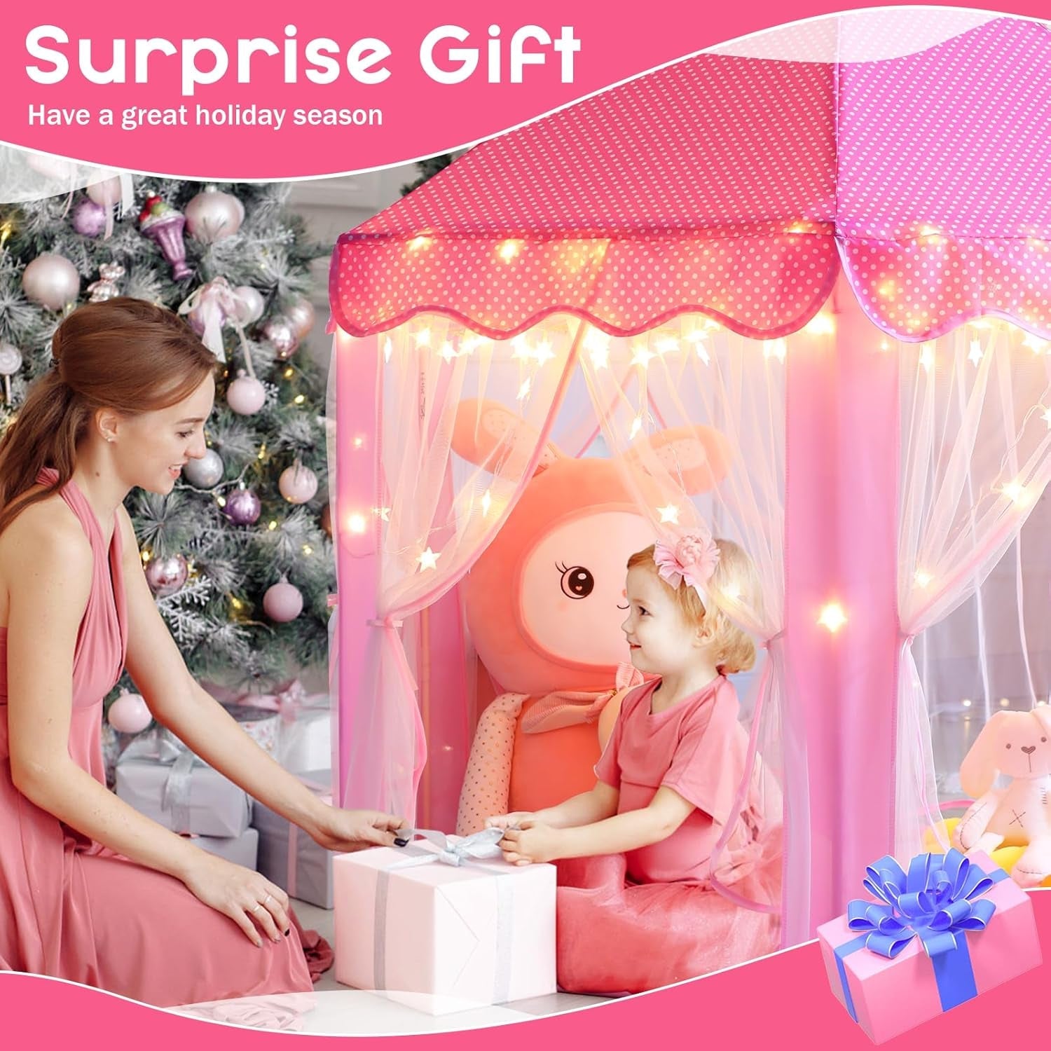 Princess Playhouse Tent With Star Lights 55x53Inches