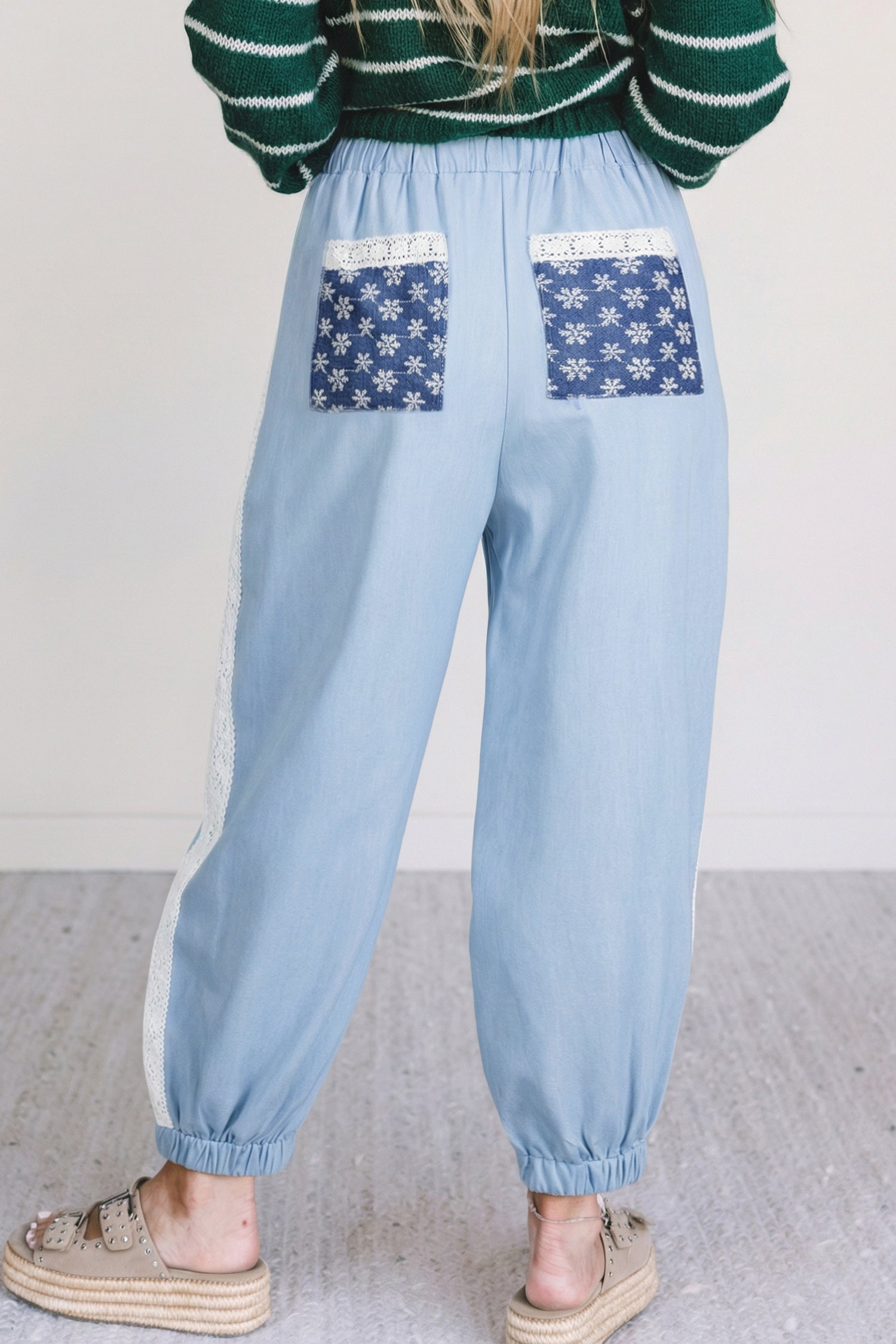 Kelly Blue Wide Leg Slouchy Pants