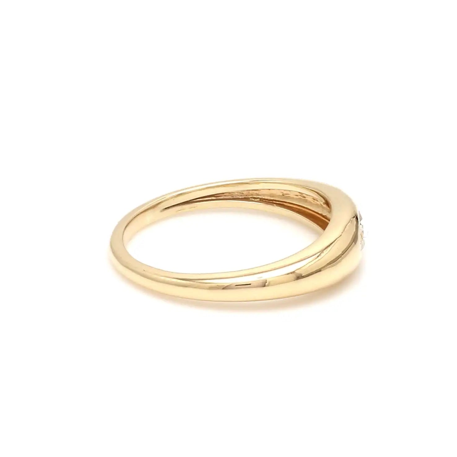 Fashionable Trendy 14k Pure Gold Signet Rings with Natural Marquise Cut Diamonds Stylish Dome Rings for Women