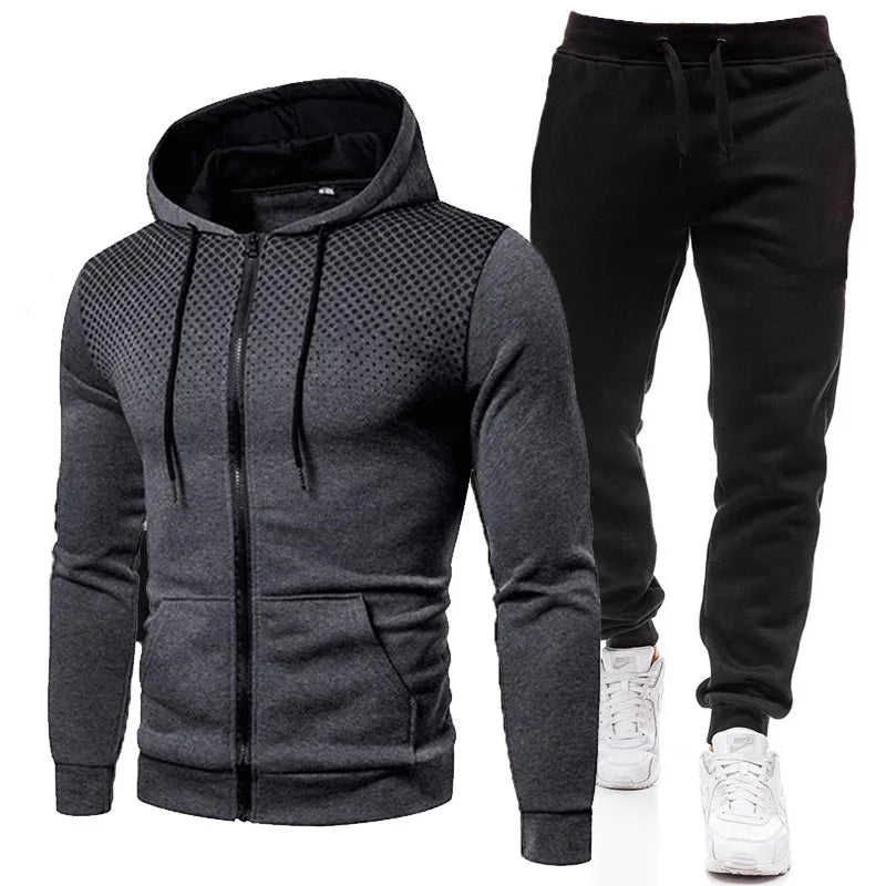 Casual Tracksuit Men Hooded Sweatshirt Outfit Spring Autumn Men's Sets Sportswear 2020 Male Hoodie+Pants 2PCS Jogging Sports Suit