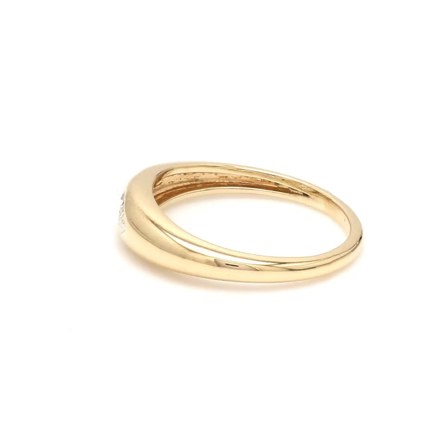 Fashionable Trendy 14k Pure Gold Signet Rings with Natural Marquise Cut Diamonds Stylish Dome Rings for Women