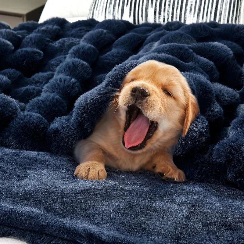 Plush Warm Faux Fur Throw Blanket for Couch