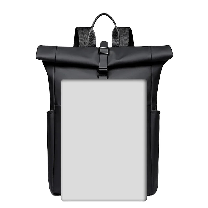 2025 YY New Unisex Trendy Large Capacity Roll Top PU Laptop Backpack
