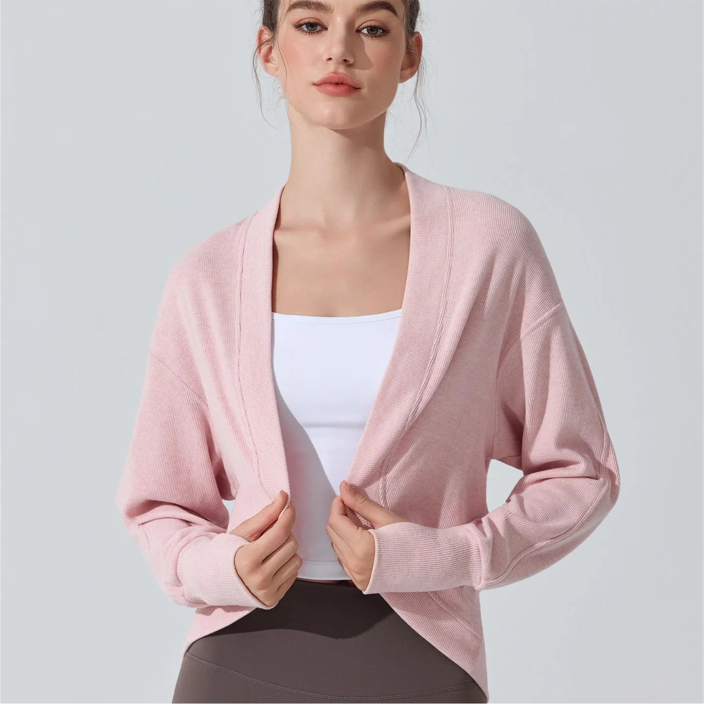 Spring and Autumn Luxury Knitted Modal Spandex Soft Skin Friendly Coats for Women Yoga Outdoor Outfit All in Match Women's Coats