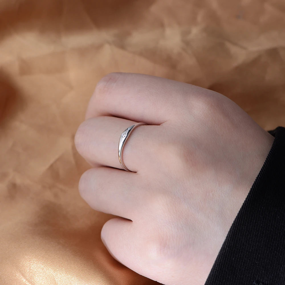 Simple Fashion Sterling Silver 925 Jewellery Ring Fine Rings Plain