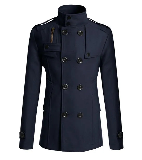 M-3XL New Men's Coat Men's Slim Mid-length Trench Coat Men's Coat