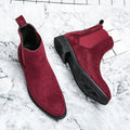 Latest Design Red Boots Extra Size 38-48 Ankle Height Durable Faux Suede Leather Men Chelsea Boots