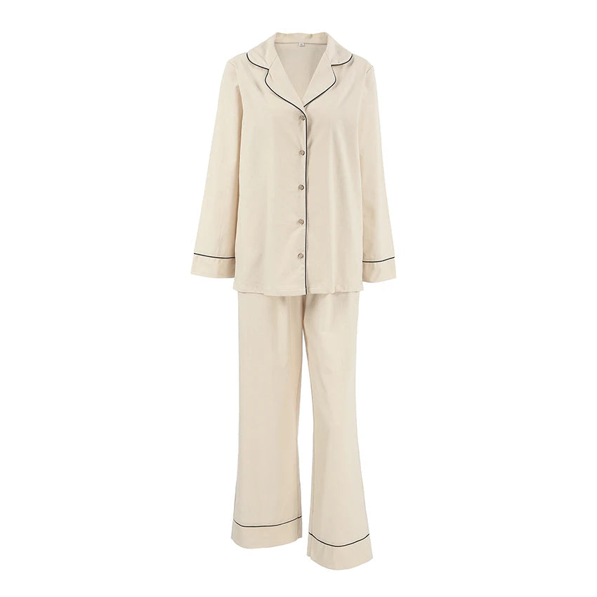 Lady Spring Pajama | Two Piece Sleepwear for Women | Cotton Loungewear Sets for Ladies | Spring Pajamas Set for Women