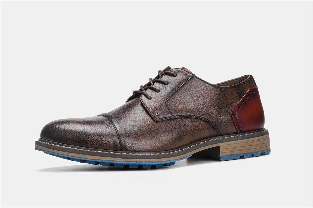 Retro Men's Derby Shoes Casual Fashion Leather Shoes