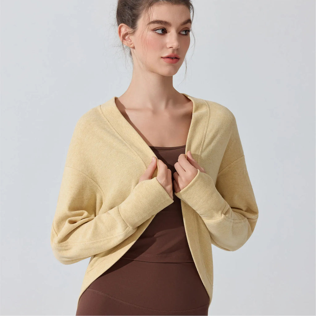 Spring and Autumn Luxury Knitted Modal Spandex Soft Skin Friendly Coats for Women Yoga Outdoor Outfit All in Match Women's Coats