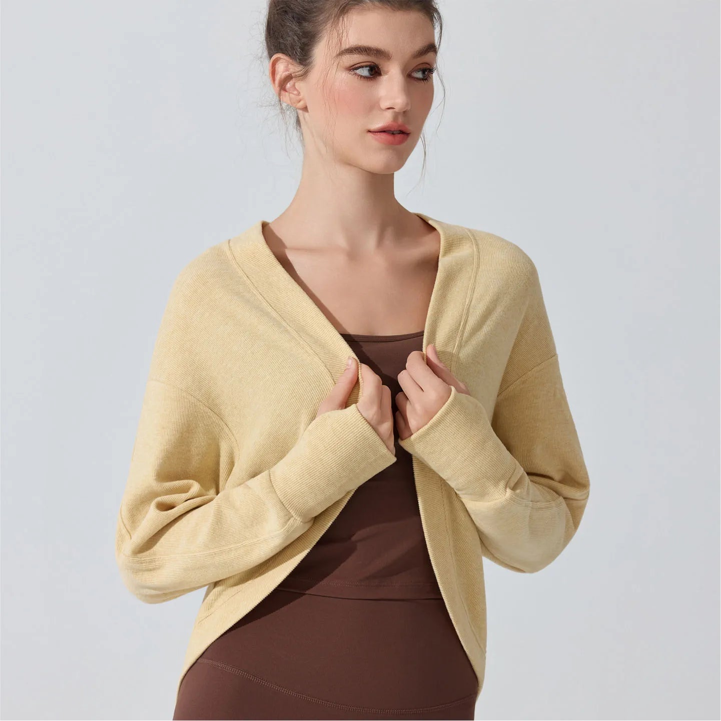 Spring and Autumn Luxury Knitted Modal Spandex Soft Skin Friendly Coats for Women Yoga Outdoor Outfit All in Match Women's Coats