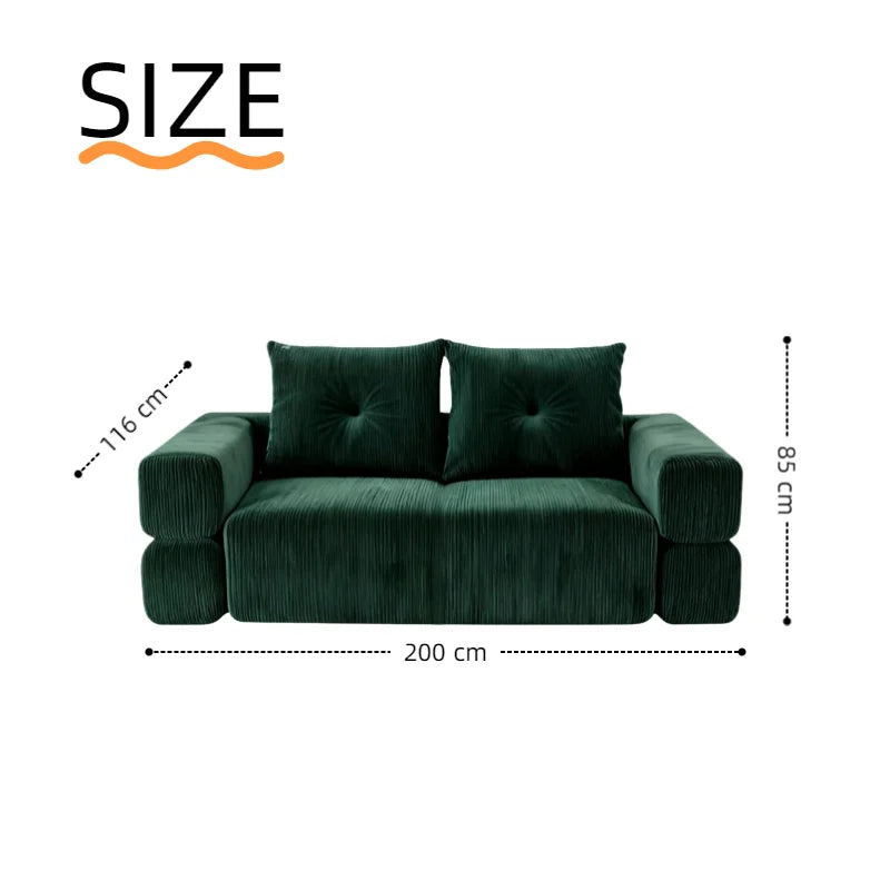 Modern White Corduroy Sectional