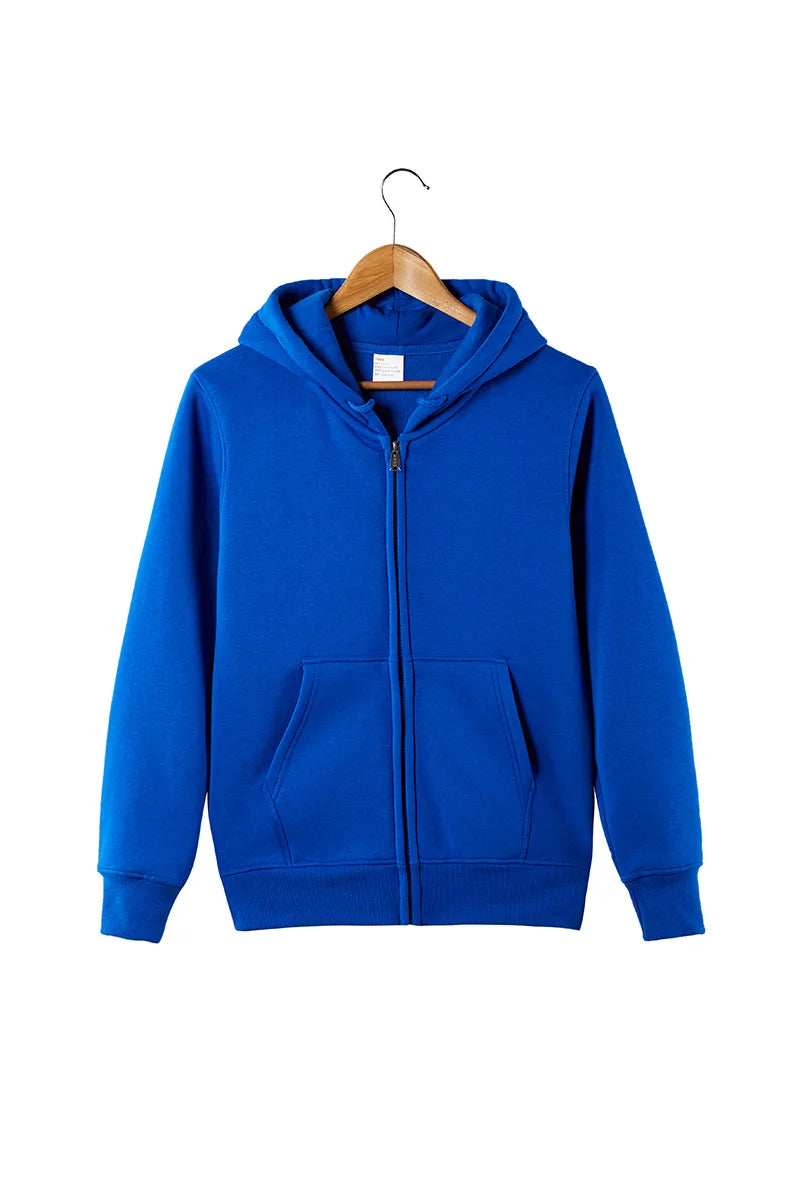 2025 Unisex Full Zip Long Sleeve Hoodie With Large Front Pocket