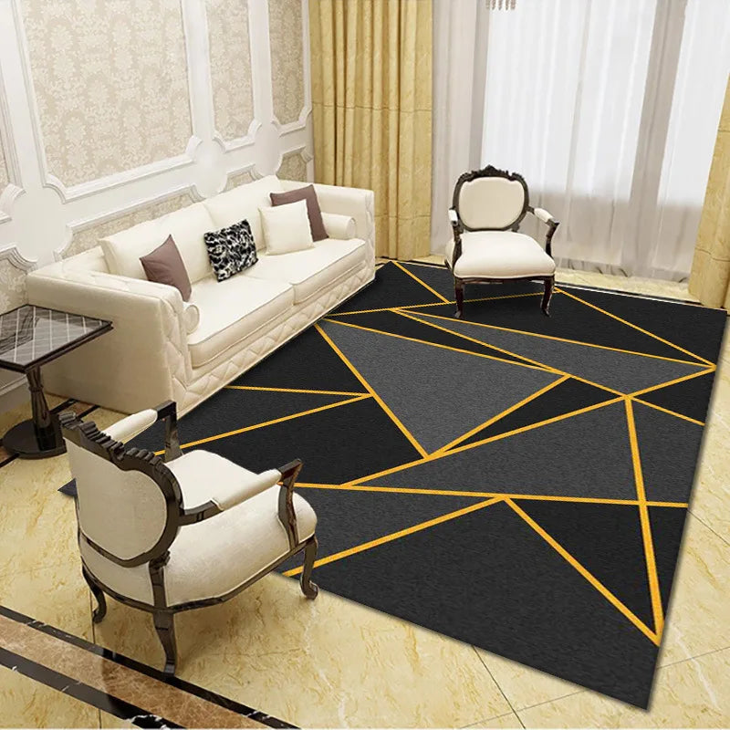 Modern Nordic Printed 10mm Ins Style Polyester Carpet Simple Atmosphere Bedroom Bedside Blanket for Living Room Floor