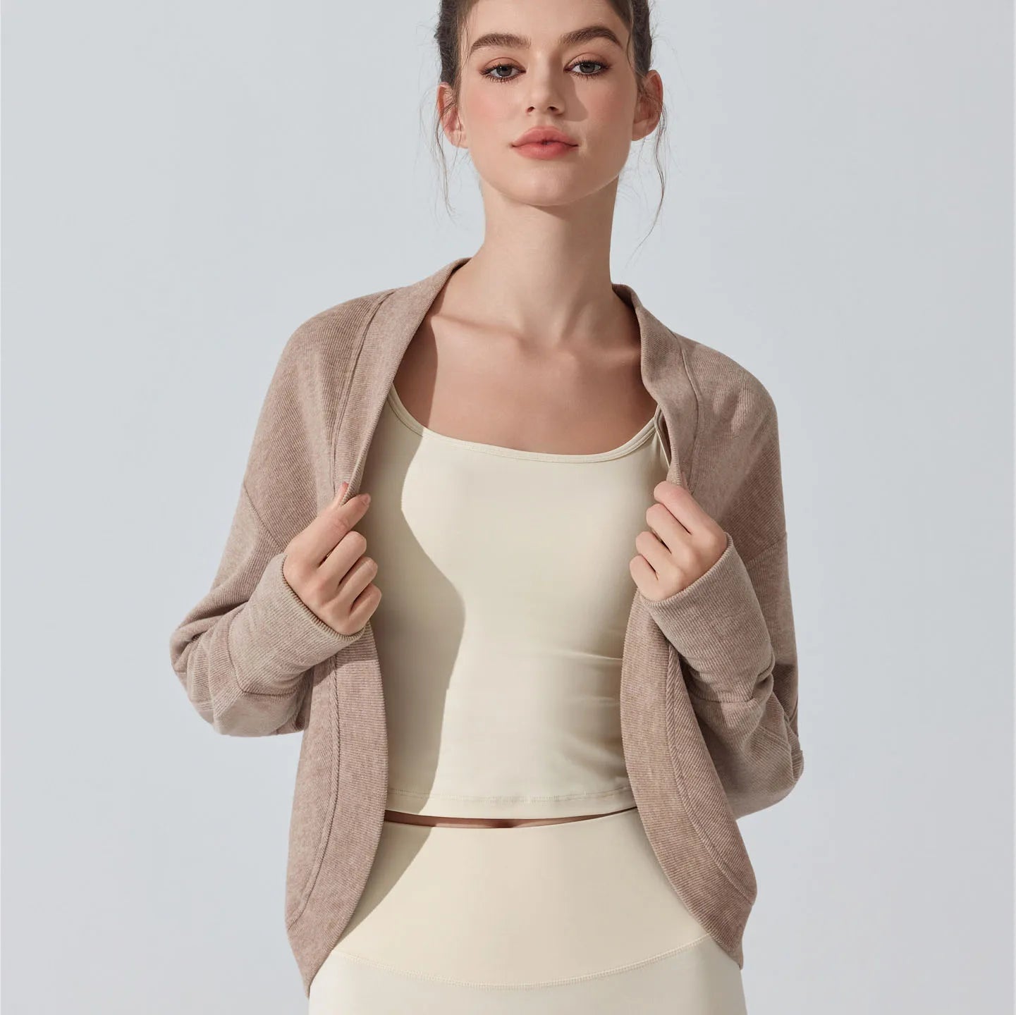 Spring and Autumn Luxury Knitted Modal Spandex Soft Skin Friendly Coats for Women Yoga Outdoor Outfit All in Match Women's Coats