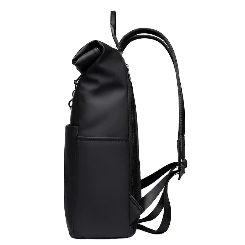 2025 YY New Unisex Trendy Large Capacity Roll Top PU Laptop Backpack