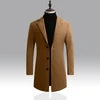 OEM ODM Wholesale Good Quality Winter Men Casual Outwear Single Breasted Slim Fit Wool Business Button Trench Jacket Coat