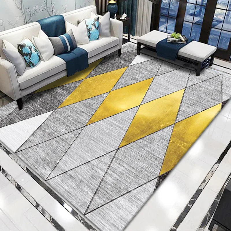 Modern Nordic Printed 10mm Ins Style Polyester Carpet Simple Atmosphere Bedroom Bedside Blanket for Living Room Floor