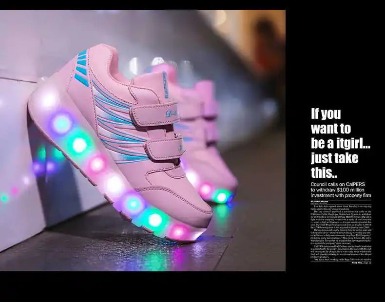 boys and girls Roller Skates Tow Wheels Shoes Glowing Light LED Children Fashion Luminous Sport Casual Wheelys Skating Sneakers