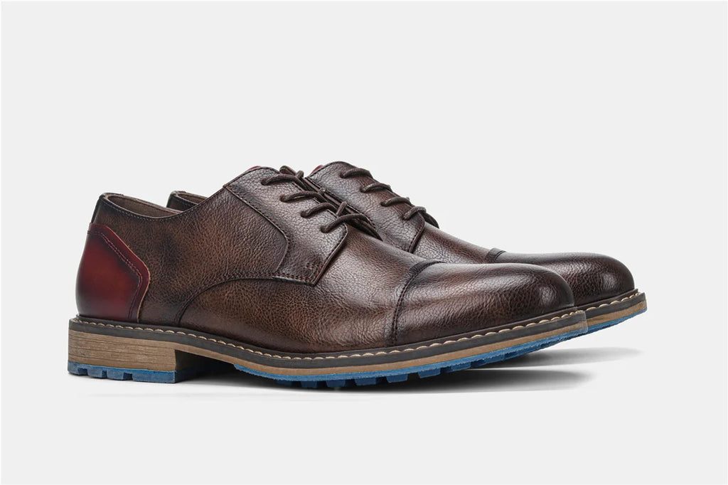 Retro Men's Derby Shoes Casual Fashion Leather Shoes