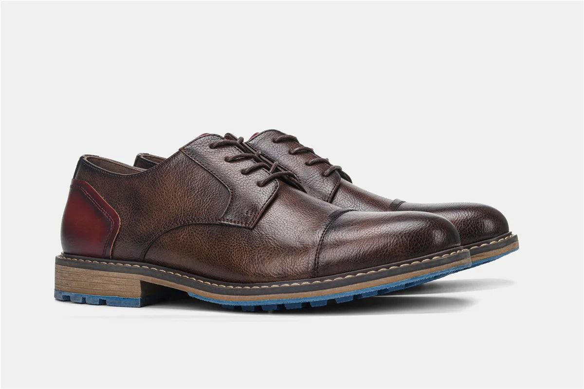 Retro Men's Derby Shoes Casual Fashion Leather Shoes