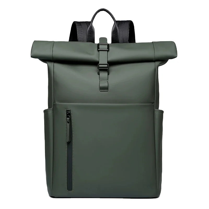 2025 YY New Unisex Trendy Large Capacity Roll Top PU Laptop Backpack
