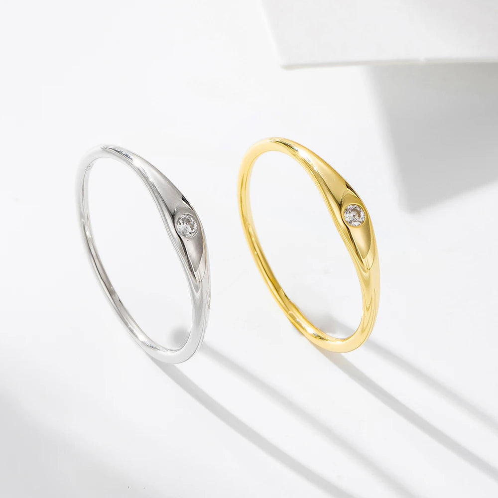 Simple Fashion Sterling Silver 925 Jewellery Ring Fine Rings Plain