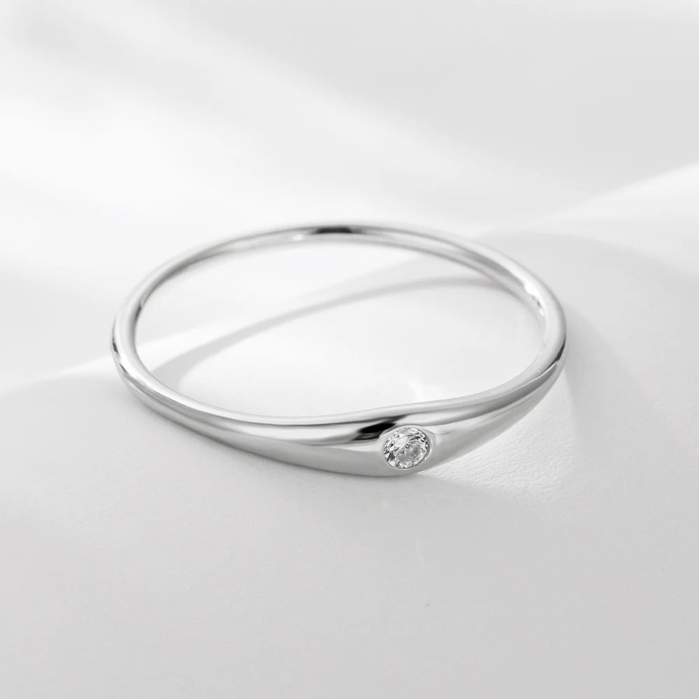 Simple Fashion Sterling Silver 925 Jewellery Ring Fine Rings Plain