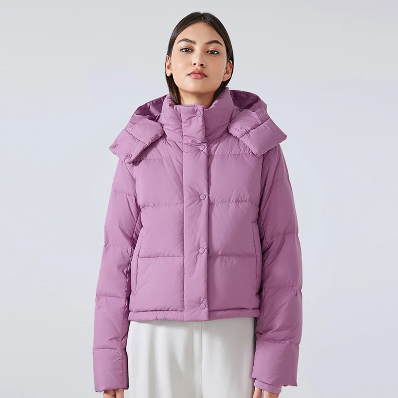 High Quality Fashion Casual Warm Detachable Hooded Women's Winter Jacket Stand Collar Women's Down Jacket