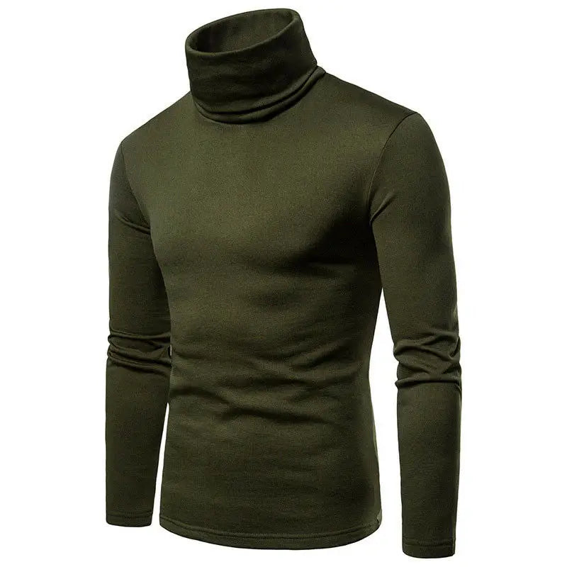 Autumn Winter Men's Turtleneck Sweaters Casual Thermal Long Sleeve Slim Fit Pullovers Stretch Basic Tops Sweatshirt Jumper T-Shirt
