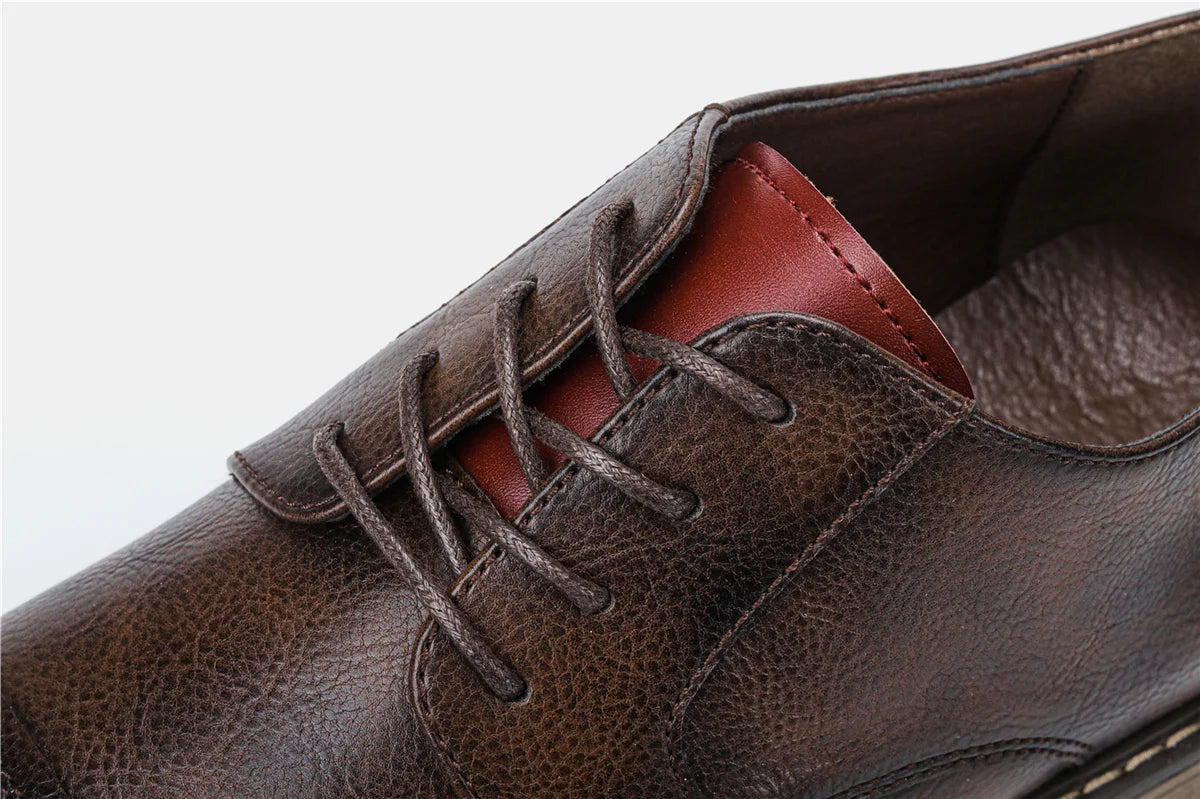 Retro Men's Derby Shoes Casual Fashion Leather Shoes