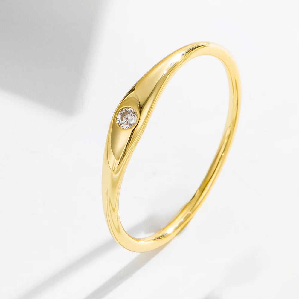 Simple Fashion Sterling Silver 925 Jewellery Ring Fine Rings Plain