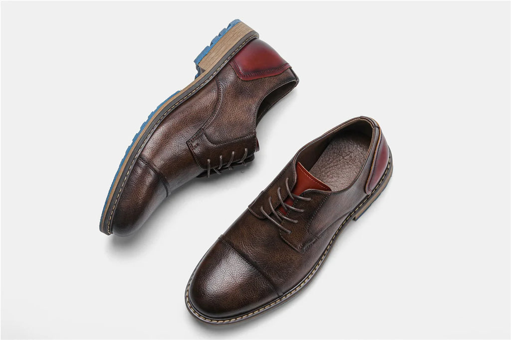Retro Men's Derby Shoes Casual Fashion Leather Shoes