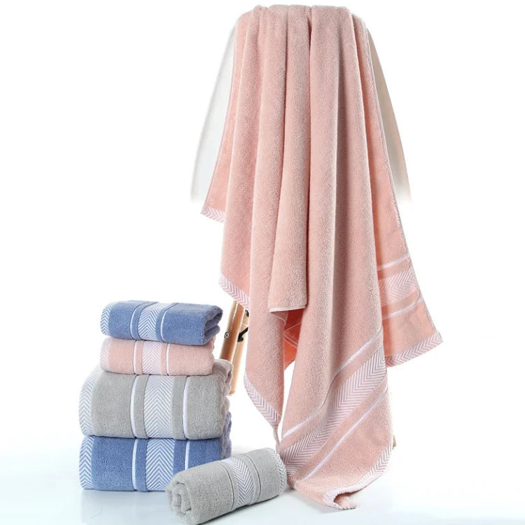 Soft and Absorbent  Large Bath, Soft Cotton Terry Towels Set