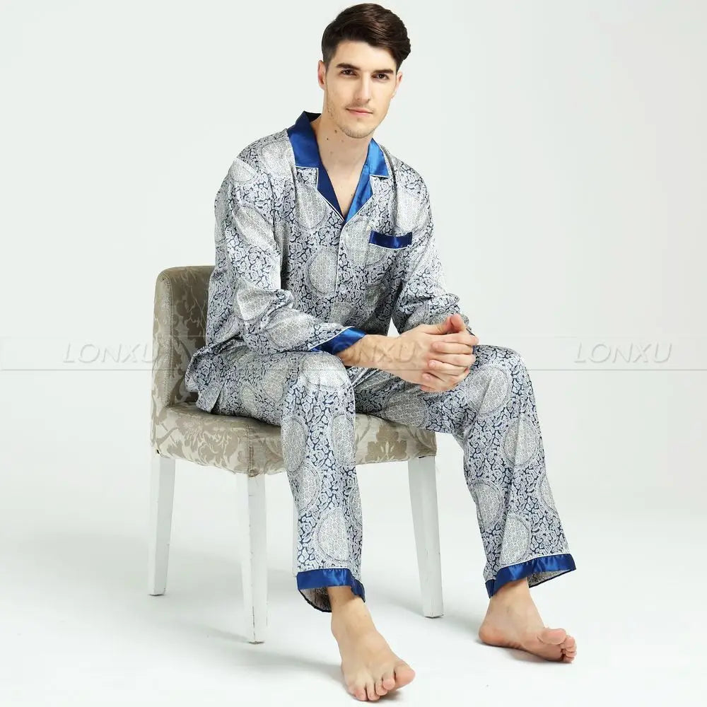 Men's Silk Satin Homewear Set - Sleep Outfits for Him