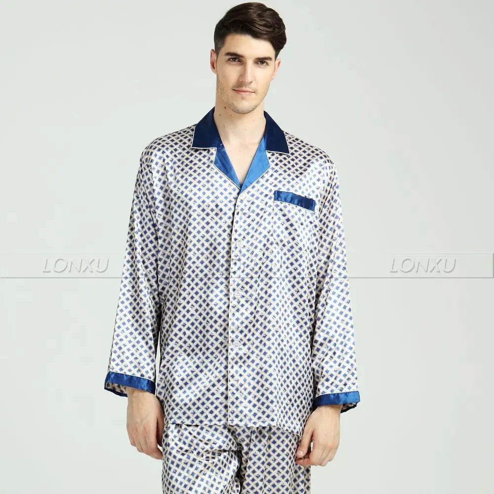 Men's Silk Satin Homewear Set - Sleep Outfits for Him