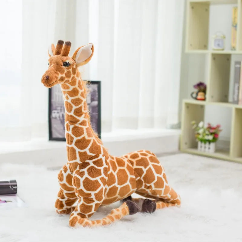 High Quality 140cm Simulation Giraffe Plush Toys Cute Stuffed Animal Soft Giraffe Doll Birthday Gift Toy