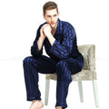 Men's Sleep Outfits Set - Striped Homewear for Men
