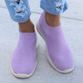 Women's Flat Slip-On White Shoes - Lightweight Summer Sneakers for Women