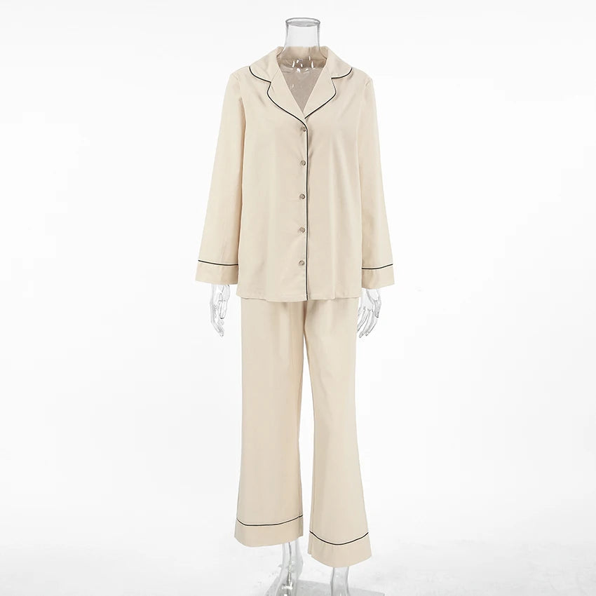 Lady Spring Pajama | Two Piece Sleepwear for Women | Cotton Loungewear Sets for Ladies | Spring Pajamas Set for Women