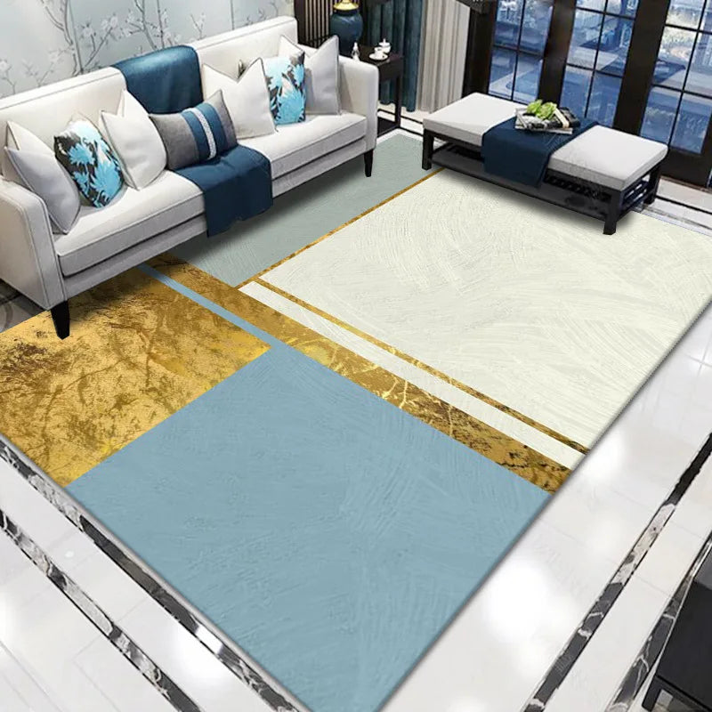 Modern Nordic Printed 10mm Ins Style Polyester Carpet Simple Atmosphere Bedroom Bedside Blanket for Living Room Floor