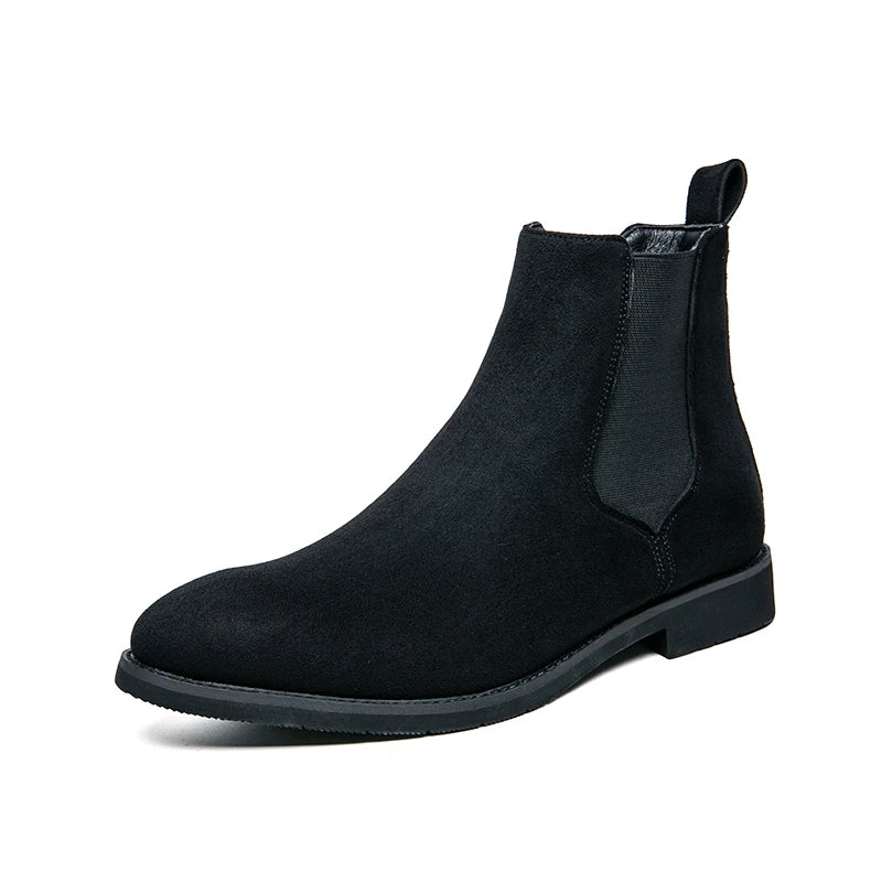 Latest Design Red Boots Extra Size 38-48 Ankle Height Durable Faux Suede Leather Men Chelsea Boots