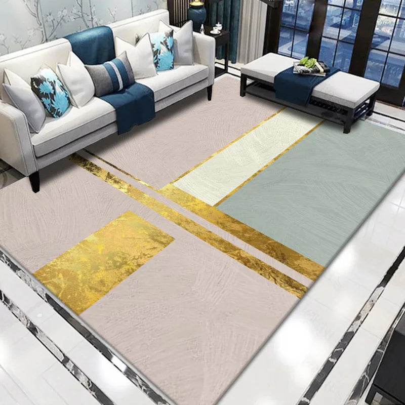 Modern Nordic Printed 10mm Ins Style Polyester Carpet Simple Atmosphere Bedroom Bedside Blanket for Living Room Floor