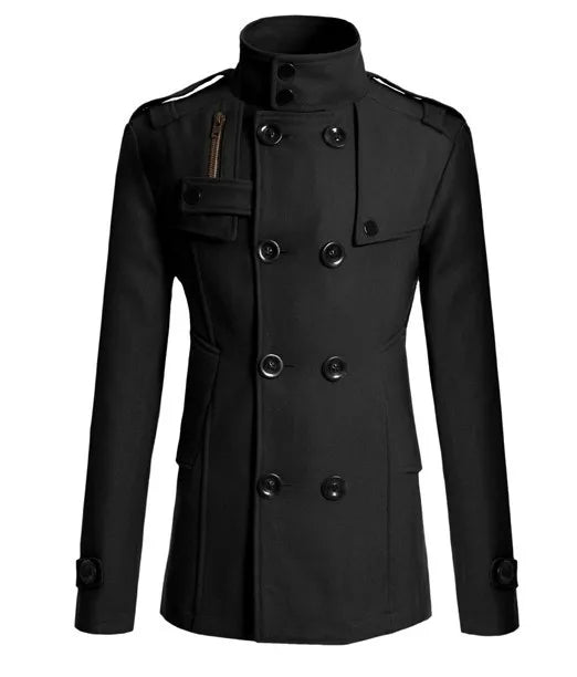 M-3XL New Men's Coat Men's Slim Mid-length Trench Coat Men's Coat