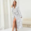 Local Stock Plush Oversize Winter Soft Warm Long Flannel Bathrobe with Hood for Women - Thick Night Fleece Bath Robes