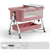 Luxury Modern 3-in-1 Multifunctional High-Carbon Steel Metal Cot Bed Baby Crib with Bedding for Bedroom Use