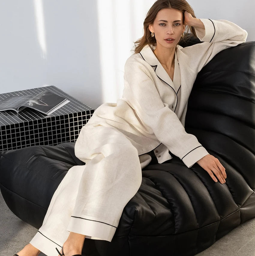 Lady Spring Pajama | Two Piece Sleepwear for Women | Cotton Loungewear Sets for Ladies | Spring Pajamas Set for Women