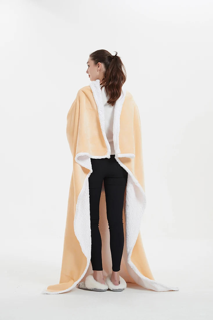 China Factory Adult Premium Wearable Blanket for King Size Winter Warming Sherpa TV Sleeved Blankets Wearable Oversized